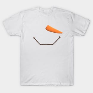 Smiling Snowman Face with Carrot Nose T-Shirt